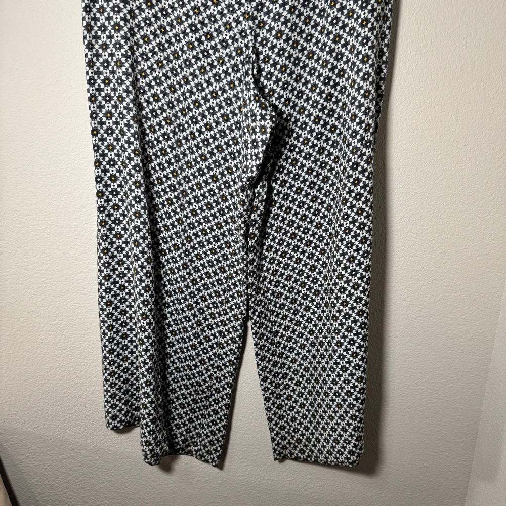 Maeve Anthropologie Callan Wide Leg Pants Geometric Tile Print Blue White 14 - Picture 14 of 16